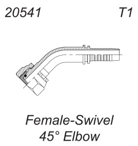 Фитинг DKO-S (1315-MSO45-S) 45° (Г), С Накидной гайкой DN12-M22x1,5