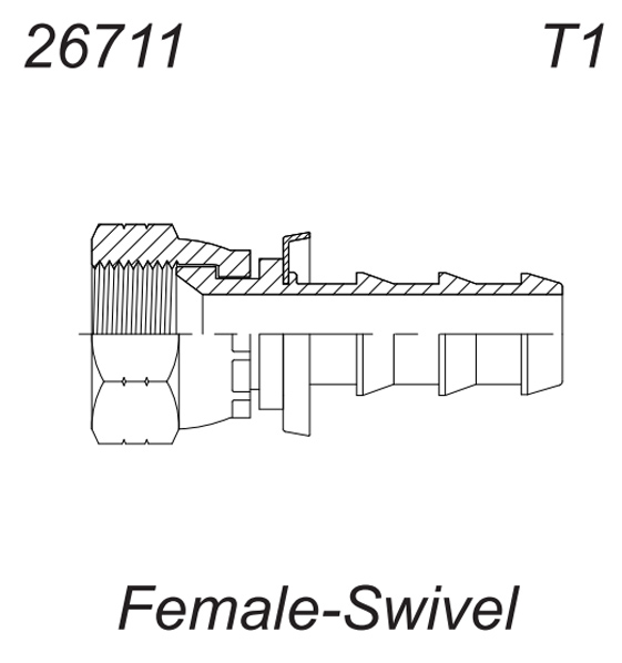 Фитинг UNF(JIC) (1922-WSD) (Г), Накидной гайкой DN20-7/8