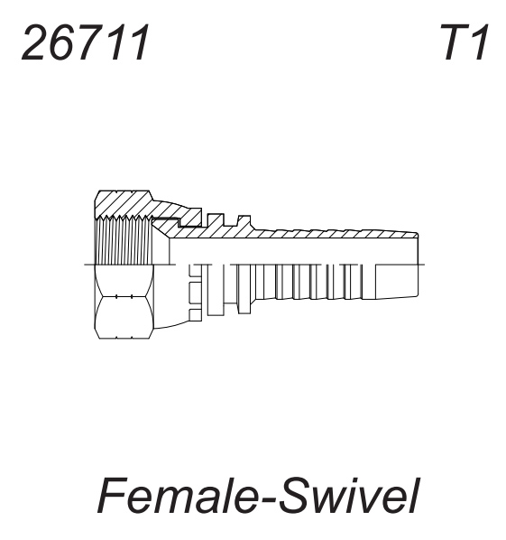 Фитинг UNF(JIC) (1922-WSD) (Г), Накидной гайкой DN20-7/8