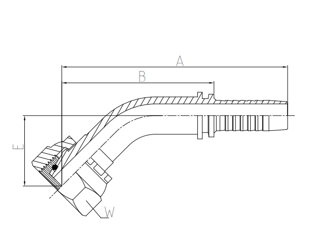 Фитинг DKO-S (1315-MSO45-S) 45° (Г), С Накидной гайкой DN12-M22x1,5