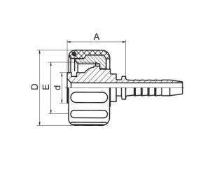 Фитинг моечный (г) M22х1.5 универсальный d=08 (сталь)