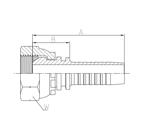 Фитинг BSP (1013-RSD) (Г), c накидной гайкой DN10-1/4