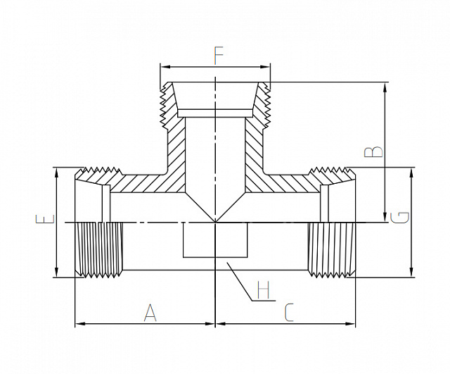 Тройник Metric (1515-MT-L) (Ш-Ш-Ш) 22х1,5-12L