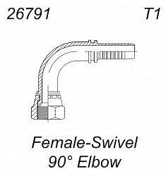 Фитинг UNF(JIC) (1319-WS90) 90° (Г), Накидной гайкой DN12-3/4-16