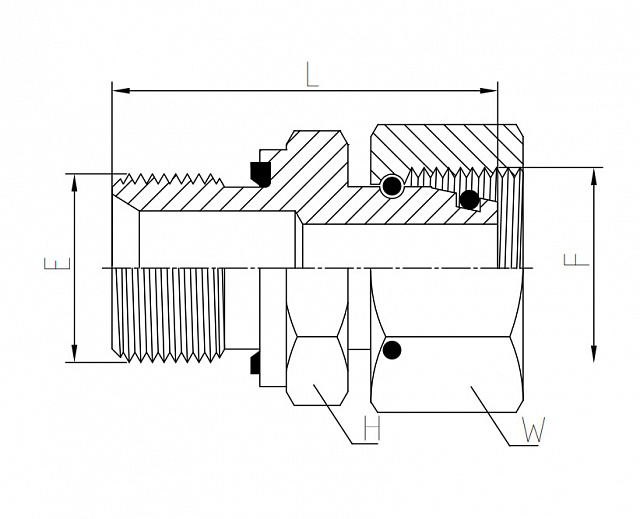 Адаптер BSP - Metric (2115-RMTR-L) (Г-Ш) 1/2-14 - M22X1,5-15L