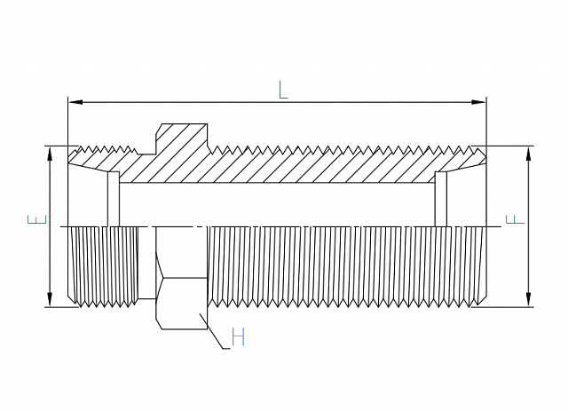 Переходник переборочный Metric (1515-MPGN-L) (Ш-Ш) M22X1,5-15L