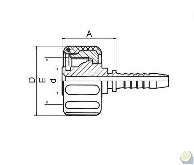 Фитинг моечный (г) M22х1.5 универсальный d=08 (сталь)