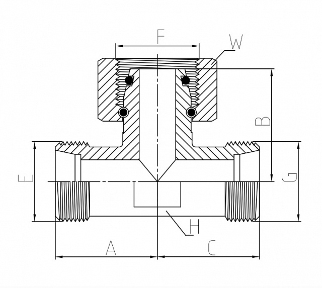 Тройник Metric (1515-MOT-L) (Ш-Г-Ш) 22x1,5-15L