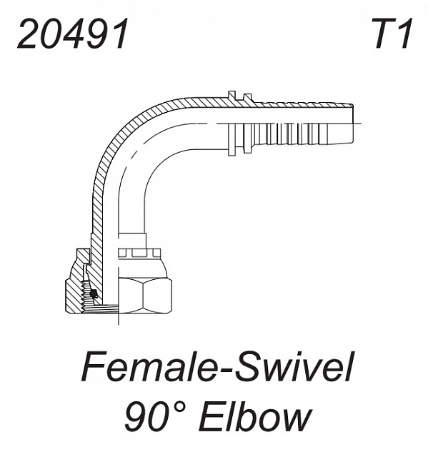 Фитинг DKO-L (1312-MSO90-L) 90° (Г), С Накидной гайкой DN12-M18x1,5