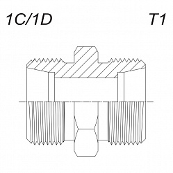 Адаптер Metric (2215-MMON-L) (Ш-Ш) M30X2-22L - M22X1.5-15L