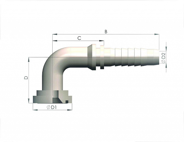 Фланец SFS D=54.0мм DN=25мм (90°)