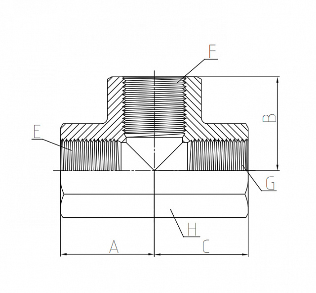 Тройник BSP (2626-DT) Внутренняя Резьба 3/4"-14