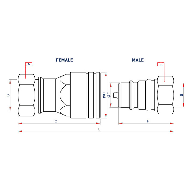 БРС ISO-А 3/4" (ниппель + розетка) латунь