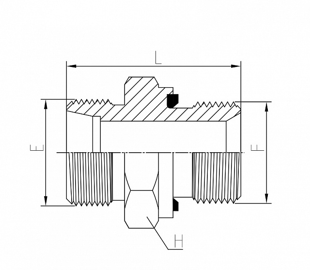 Адаптер BSP тип Е - Metric (Ш-Ш) (2112-RMNP-L) 1/2-14 - M18X1,5-12L