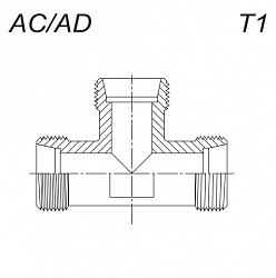 Тройник Metric (1616-MT-S) (Ш-Ш-Ш) 24х1,5-16S