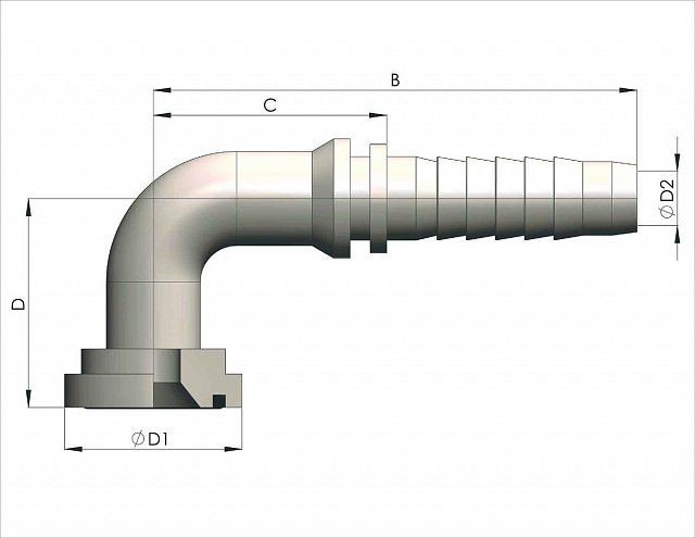 Фланец SFS D=63.5мм DN=32мм (90°) SUPERCAT